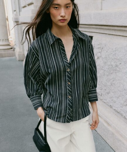 CHEMISE RAYURES MANCHES 3/4