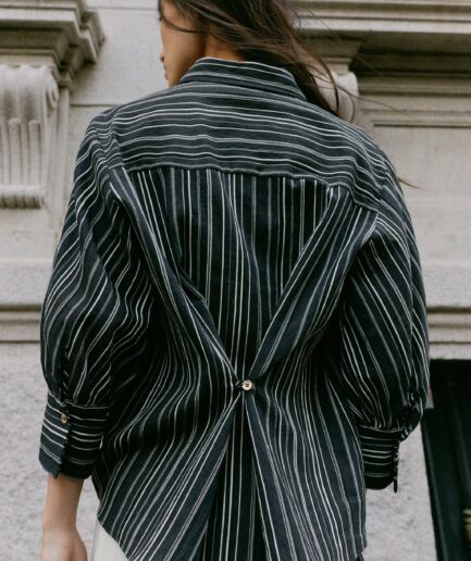 CHEMISE RAYURES MANCHES 3/4