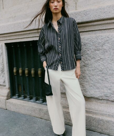 CHEMISE RAYURES MANCHES 3/4